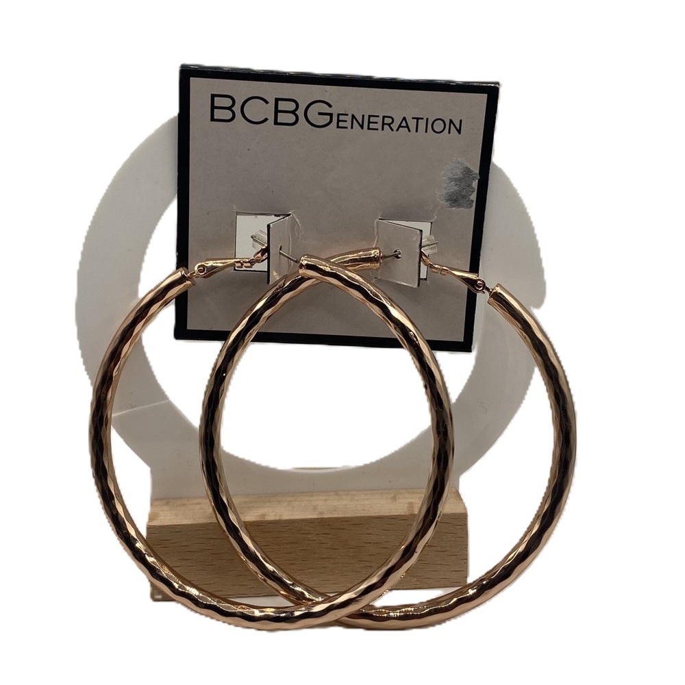 BCBGeneration Rose Gold Hoop Earrings